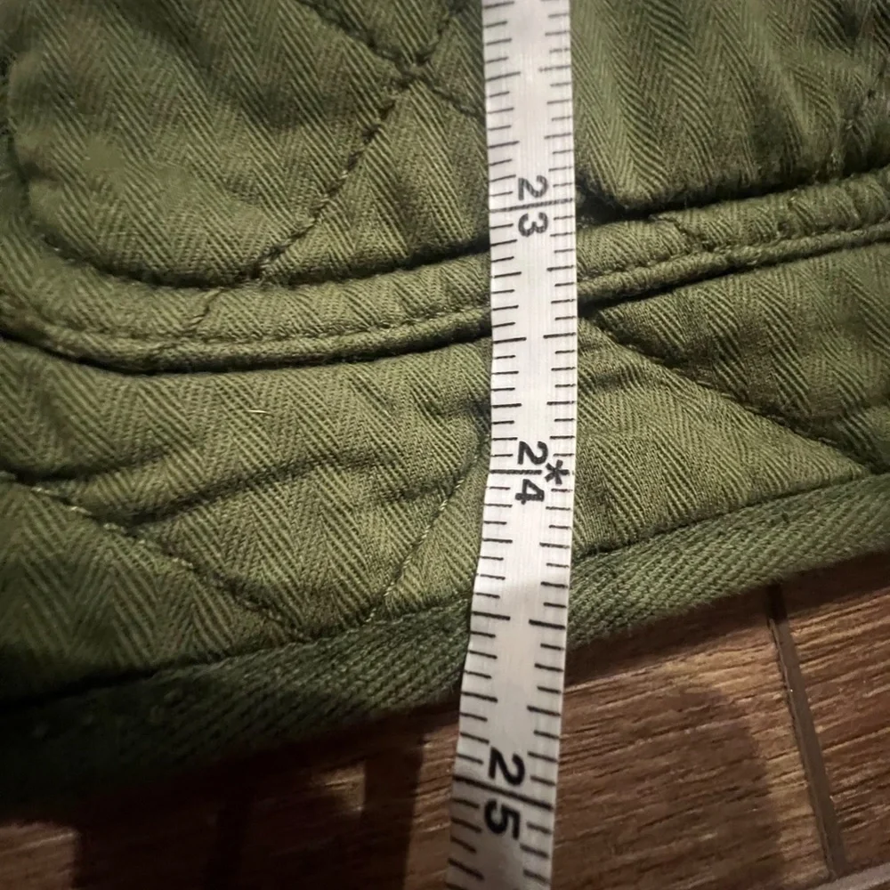 J. Crew Quilted Downtown Field Green Cotton Zip Gold Snap Jacket XS - Picture 12 of 13